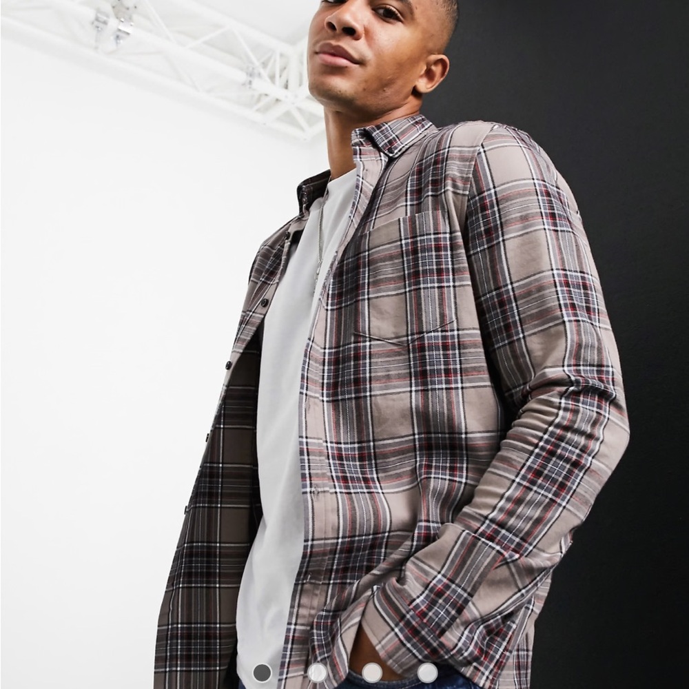 ASOS DESIGN stretch slim check shirt